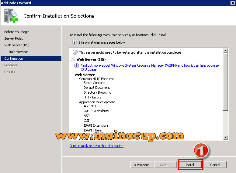 การติดตั้ง IIS7 บน Windows Server 2008 R2