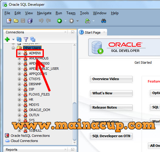 เพิ่ม Users Oracle 11g Express ด้วย SQL Developer