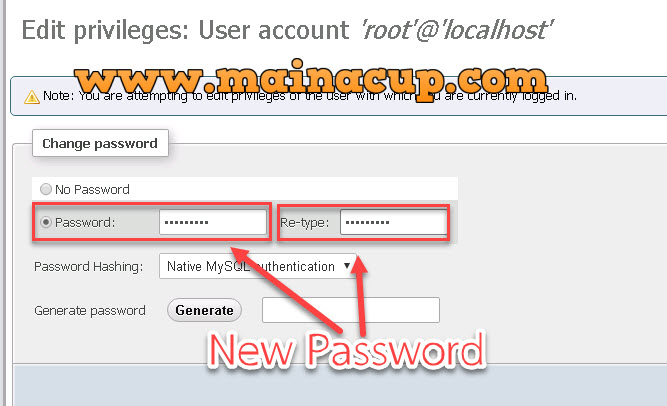 change password mysql with phpmyadmin เปลี่ยน Password ฐานข้อมูล Mysql ด้วย phpmyadmin