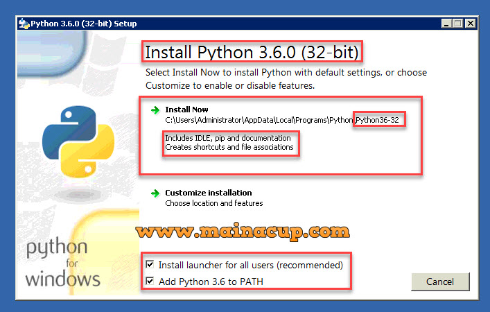  การติดตั้ง ไพธอน Python 3.6 บน Windows 7