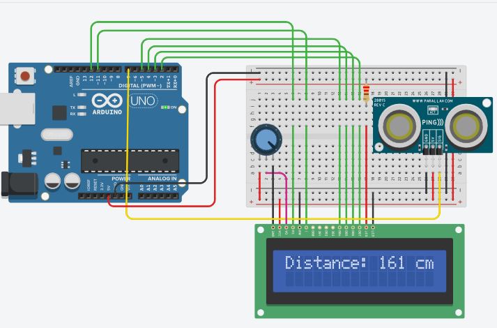การวัดระยะทางด้วย Ultrasonic Sensor Module (HC-SR04) แสดงผลผ่านหน้าจอ LCD 16×2 ด้วย Arduino