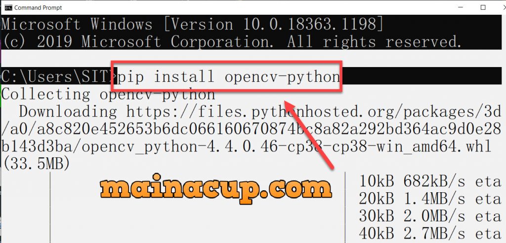 ติดตั้ง OpenCV Python