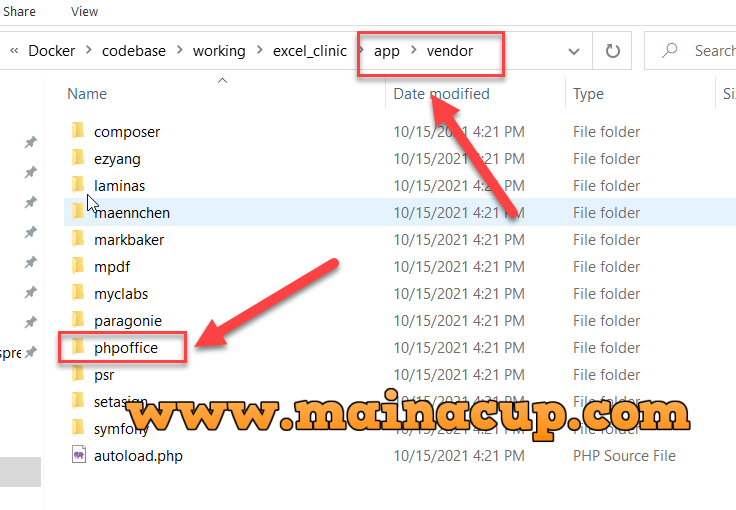 การติดตั้ง phpspreadsheet packagist ด้วย Composer เพิ่อใช้งานร่วมกับ Codeigniter 3 บน Docker Desktop Windows 10
