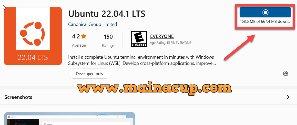 ติดตั้ง Ubuntu 22.04.1 LTS ด้วย WSL2 บน Windows 10