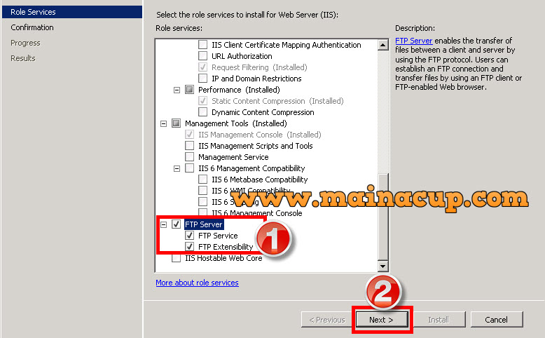การติดตั้ง FTP บน Windows Server 2008 R2 (IIS7)
