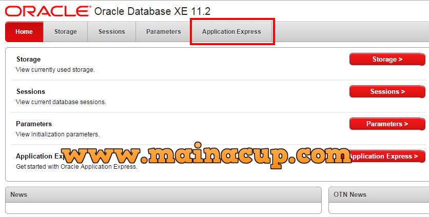 การสร้าง Workspace ในเพื่อใช้งาน Oracle Application Express