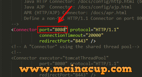how to change apache tomcat port from  8080 to 8181