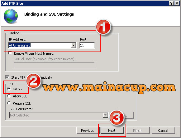 วิธีการตั้งค่า FTP Account บน Windows Server 2008 R2 ด้วย IIS 7