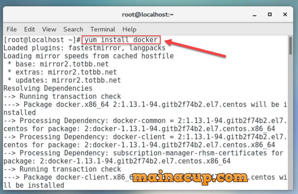 การติดตั้ง Docker บน Linux Cent OS7