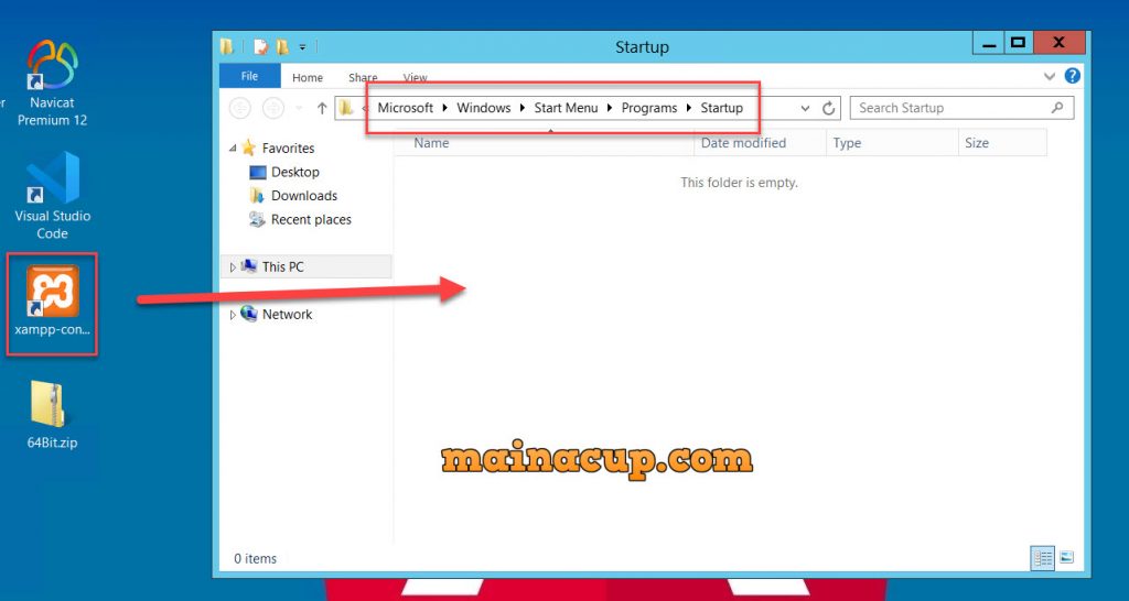 วิธีหา startup folder บน Windows Server 2012