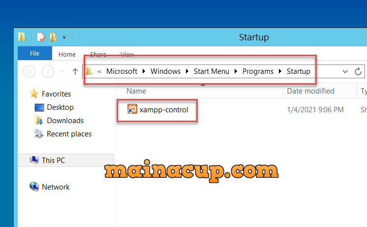 วิธีหา startup folder บน Windows Server 2012