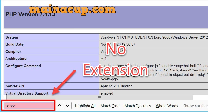 ติดตั้ง SQLSRV Extension สำหรับ php 7.4 Microsoft Drivers for PHP for SQL Server