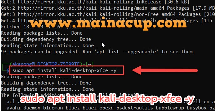 ติดตั้ง GUI Kali Linux WSL2 บน Windows 10