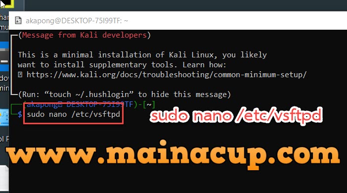 ติดตั้ง vsfptd บน Kali Linux ด้วย WSL2 Windows10