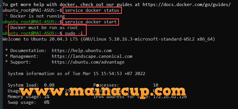 ติดตั้ง Docker Ubuntu 20.04 ผ่าน WSL2 บน WIndows 10