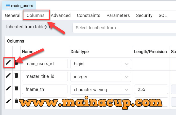 การตั้งค่า auto increment primary key PostgreSQL ด้วย PgAdmin 4