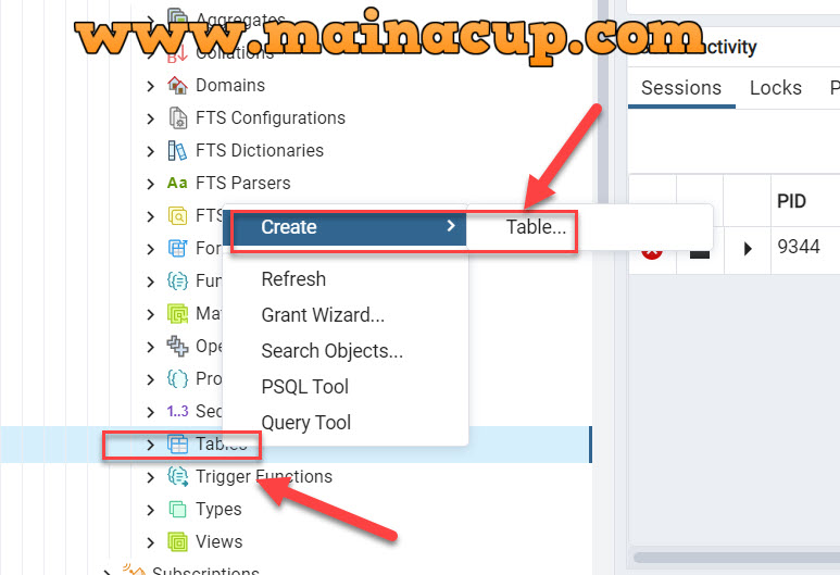 การสร้าง New User , New Database , Create Tables PostgreSQL ด้วย Pgadmin4