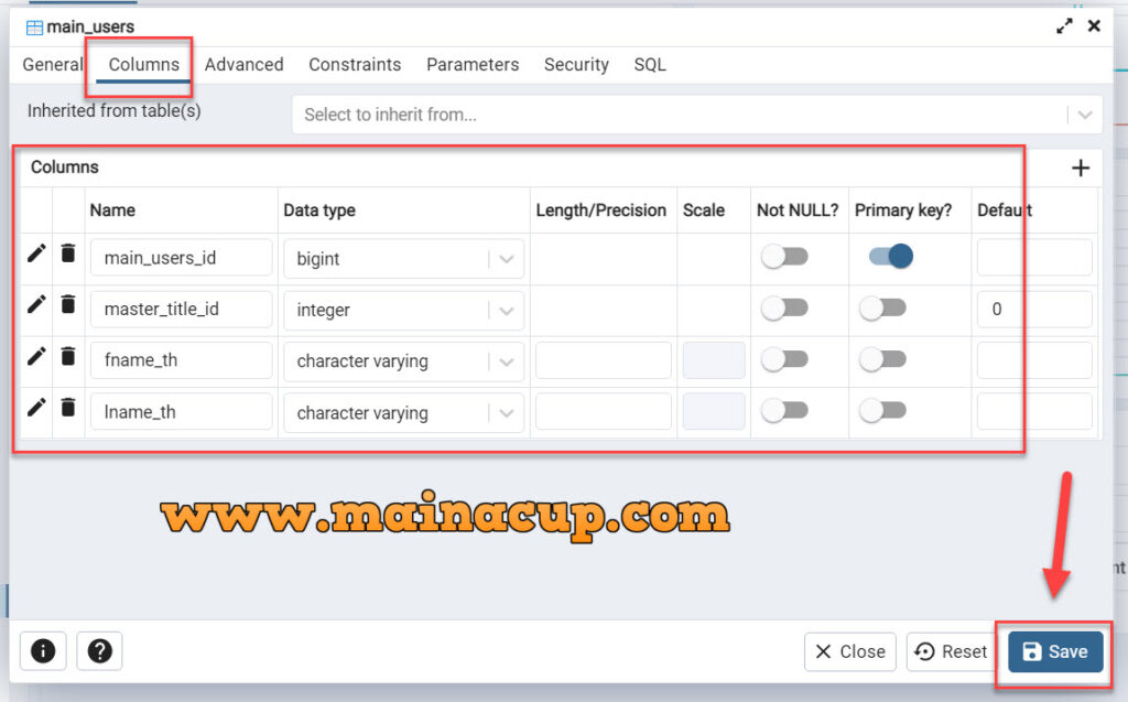 การสร้าง New User , New Database , Create Tables PostgreSQL ด้วย Pgadmin4