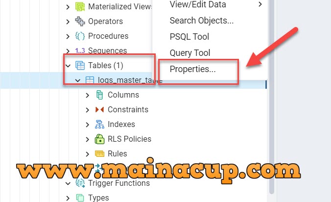 สร้าง index btree PostgreSQL ด้วย pgadmin4