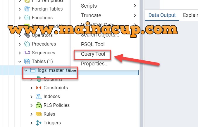 สร้าง index btree PostgreSQL ด้วย pgadmin4