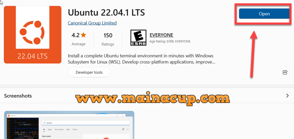 ติดตั้ง Ubuntu 22.04.1 LTS ด้วย WSL2 บน Windows 10